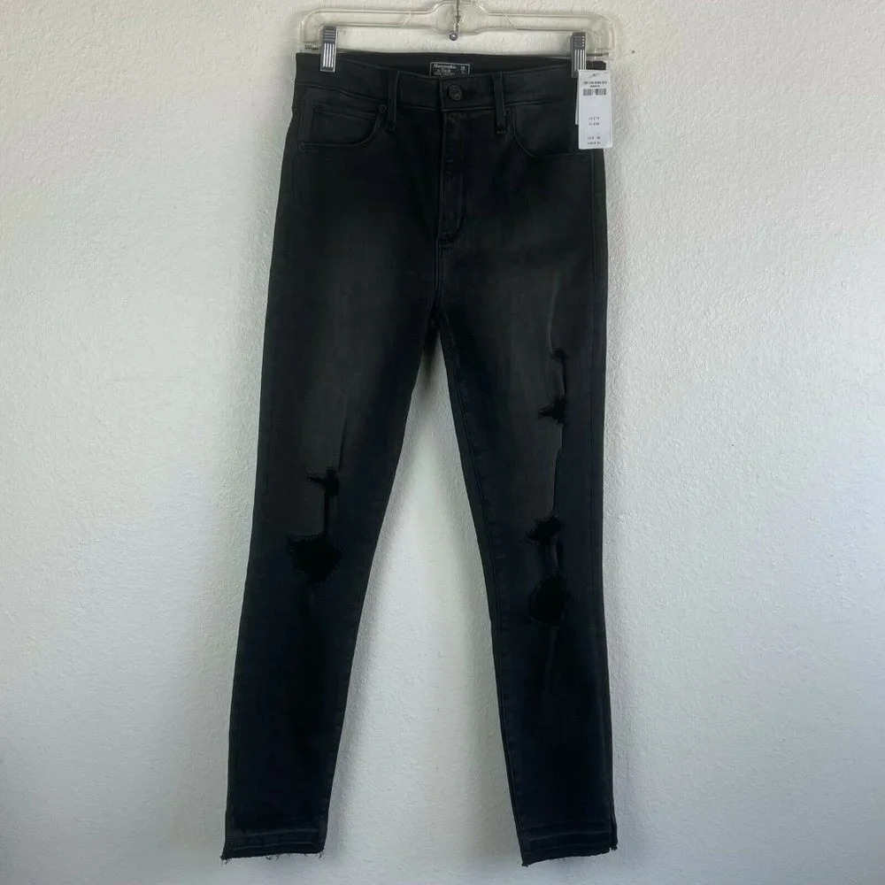 Abercrombie & Fitch Jeans Women's Sz 26/2R Simone High Rise Ankle Denim Black - Picture 2 of 10